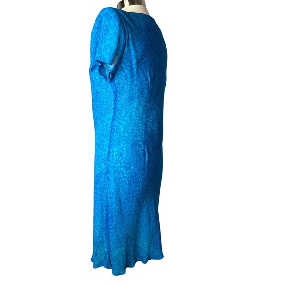 Outlook Women's Dress Size 6 Blue Paisley Short Sleeve Round Neck Lined Sheath K - Picture 3 of 13